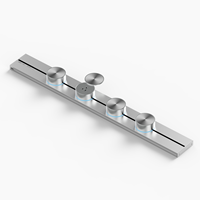 Gler Rail de prises électrique mural mobile en acier inoxydable 5 prises, pour usage industriel, hospitalier, amovible, encastré, pour bureau et cuisine