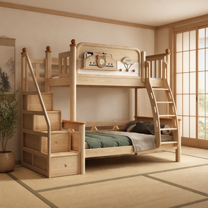 <span class=keywords><strong>Letto</strong></span> a Castello in Legno Massello <span class=keywords><strong>con</strong></span> Scala e <span class=keywords><strong>Sponde</strong></span> a Doghe per Camere da <span class=keywords><strong>Letto</strong></span> Piccole e Appartamenti - Product Image 3