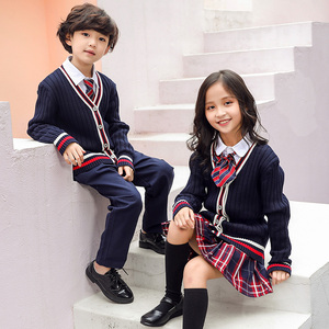 International Maternelle École <span class=keywords><strong>Cardigan</strong></span> Bleu Noir Manteau Enfants Uniforme 100% Coton Marine École Cardigans - Product Image 4