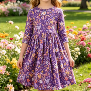 Abito per Bambine 'No Bad Days' del Produttore, Vestito a Tutina per Bambine Fino al Ginocchio - Product Image 1