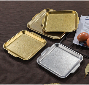 Bandeja de horno cuadrada de acero inoxidable antiadherente para galletas, pescado y platos al vapor - Placa de metal pulido para asar, 50 unidades, duradera - Product Image 5