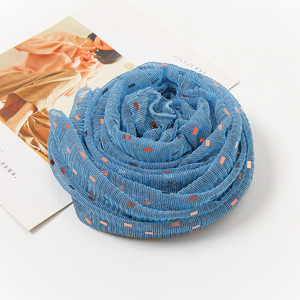 CCY Écharpe longue de prière ethnique et châle Écharpe pailletée musulmane dorée et argentée Couleur unie pure Hijab en gaze brillante pour femmes - Product Image 5