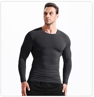 T-shirt de compression élastique personnalisé pour homme, séchage rapide, couche de base pour la course, le basketball, la gym, le fitness et les sports