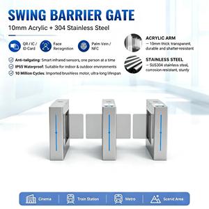 Tornello a Barriera Girevole in Acciaio Inox 304 con Riconoscimento Facciale, Codice QR e Controllo Accessi RFID per Ingressi di Metropolitana e Cinema - Product Image 1