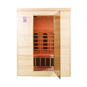 Sauna infrarouge classique avec panneaux en bois de HEMLOCK et en fibre de carbone, pour 2 personnes, avec panneau de commande, vente en gros - Product Image 2