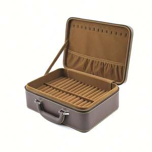 Boîte à bijoux en bois WEIMEI avec logo personnalisé pour mariage brun rustique métallique - Product Image 6