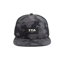 Casquette de golf personnalisée, imperméable, en caoutchouc, avec logo découpé au laser, visière plate, 5 panneaux, respirante, camouflage