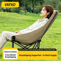 Chaise pliante de camping inclinable avec repose-pieds