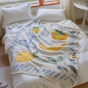 ผ้าห่มถักลายผลไม้100% ผ้าโพลีเอสเตอร์ผ้ากำมะหยี่นุ่มดีไซน์ใหม่ล่าสุดสำหรับตกแต่งบ้าน <span class=keywords><strong>XWX</strong></span> - Product Image 2