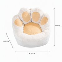 Fauteuil paresseux individuel en forme de patte de chat mignon, chaise d'appoint créative en tissu pelucheux en forme de patte d'ours pour chambre d'enfant et mobilier de maison