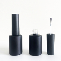 Flacon de vernis à ongles vide en verre cylindrique de luxe 10ml 15ml, impression sérigraphiée, design givré, bouchon facile à ouvrir, pinceau, emballage carton - Vente en gros
