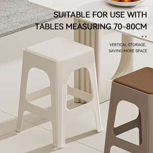 Haogle Modern Minimalist Square <strong>Stool</strong> Sturdy Durable PP Material Leather Plastic <strong>Stool</strong> for Home <strong>Office</strong> or Hotel Use - Product Image 5