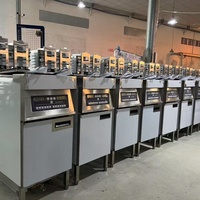 Freidora Eléctrica Comercial de Doble Tanque para Pollo Frito, Máquina Freidora con Elevación Automática