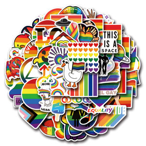 50pcs Gay love Equality LGBT rainbow Pride Parade Sticker