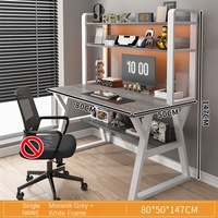 Bureau d'ordinateur en bois avec bibliothèque intégrée et table d'étude pour étudiants, ensemble simple de chaise de chambre à coucher