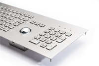 Teclado Industrial Metálico Impermeable IP65 de 106 Teclas USB con Panel Frontal de Acero Inoxidable y Trackball para Máquina de Curvar Tuberías