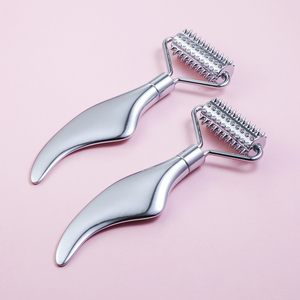 Outil facial de marque privée Drainage lymphatique Gua Sha Masseur de visage Anti-âge <span class=keywords><strong>Derma</strong></span> Roller Contrôle manuel filaire pour les soins de la peau - Product Image 5