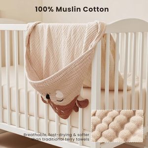 <span class=keywords><strong>Serviette</strong></span> <span class=keywords><strong>de</strong></span> bain à capuche pour bébé en coton mousseline 4 couches, absorbante, avec oreilles d'animaux <span class=keywords><strong>de</strong></span> dessin animé - Product Image 6