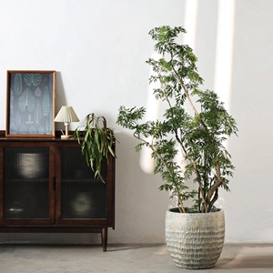 Pot de fleurs rond en <span class=keywords><strong>fibre</strong></span> d'argile, décoration intérieure et extérieure unique, fait à la main, en relief, grand format - Product Image 3