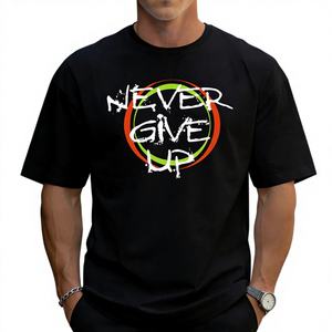 Envío Rápido desde EE. UU. Camiseta Casual Retro Estampada para Hombre, Manga Corta, 100% Algodón, 180 Gramos, Transpirable, Ecológica, al por Mayor - Product Image 1