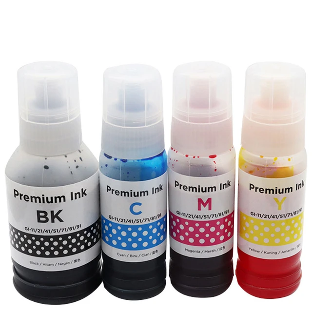 Premium Ink-tank Gi81 Compatible Color Bulk Water Based Bottle Refill Dgt Ink for Canon Pixma G1820 G2820 G2460 G3460  Printer