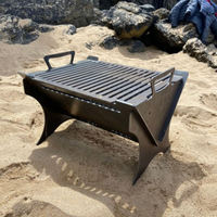 Barbecue de table portable pliable en acier inoxydable sans fumée pour camping en plein air, idéal pour les brochettes de charbon de bois et les Yakitori