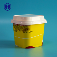 Gobelet en plastique jetable personnalisé PP IML sans BPA, de qualité alimentaire, recyclable, pour yaourt glacé, crème glacée, nouilles instantanées, avec couvercles
