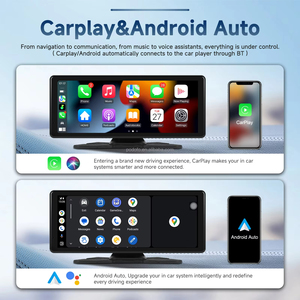 Podofo Moniteur de voiture portable sans fil CarPlay Android Auto 8,1'' DVR, autoradio compatible avec les caméras avant/arrière pour voitures, camions, fourgonnettes - Product Image 2