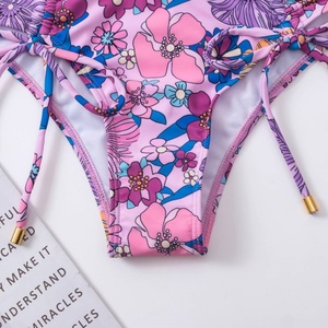 Conjunto de Bikini Triangular de Dos Piezas de Lujo para Mujer, Traje de Baño sin Entrepierna con Estampado de Mariposa, Fabricante de Trajes de Baño de Microfibra - Product Image 3