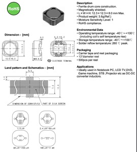 Sumida CDRH127/LDNP-391MC Inductance de puissance SMD Bobines 390UH - Product Image 6