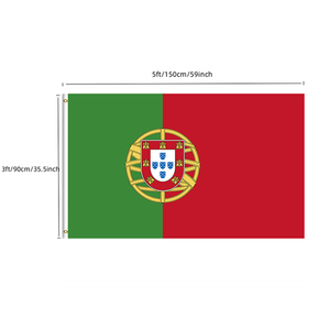 Bandera portuguesa <span class=keywords><strong>de</strong></span> <span class=keywords><strong>Portugal</strong></span> 3x5 Banderas nacionales resistentes para exteriores <span class=keywords><strong>de</strong></span> doble cara Material <span class=keywords><strong>de</strong></span> poliéster <span class=keywords><strong>de</strong></span> 3 capas con 2 ojales <span class=keywords><strong>de</strong></span> metal - Product Image 1