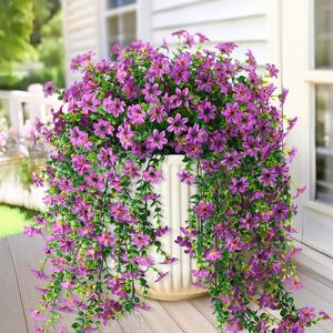 Bouquet de fleurs d'eucalyptus artificielles 30cm-100cm, fleurs en soie, panier suspendu extérieur, décoration maison et bureau - Product Image 2