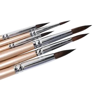 Set <span class=keywords><strong>di</strong></span> 6 <span class=keywords><strong>Pennelli</strong></span> <span class=keywords><strong>per</strong></span> <span class=keywords><strong>Acquerello</strong></span> in Nylon Nero Marten, Punta Tonda, <span class=keywords><strong>per</strong></span> Adulti, Principianti e Studenti, <span class=keywords><strong>per</strong></span> Pittura a Mano - Product Image 1