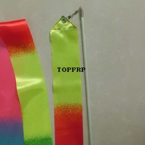 Hot Sale 2m 4m Gradient Color Rhythmic Gymnastics Ribbon Fiberglass Pole Dance Ribbon - Product Image 5