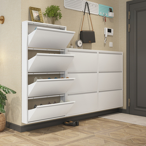 Wholesale <b>Modern</b> Silver Steel Storage <b>Shoes</b> <b>Cabinet</b> Customized Cheap Home Furniture for Living Room or Hotel Use - Product Image 6