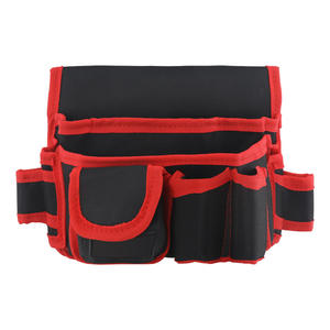 Bolsa de Herramientas para Carpintero y Electricista, con 10-14 Bolsillos, Correa Ajustable, Cierre de Velcro, Color Rojo, Multifuncional - Product Image 4