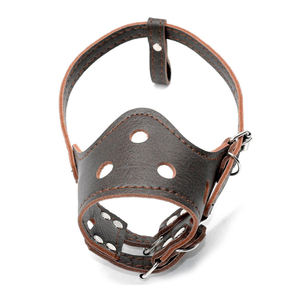 Bozal de boca de perro mascota de cuero PU ajustable transpirable suave antimordedura duradero para perros pequeños y grandes - Product Image 4
