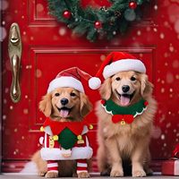 Colliers de Noël Huhumy pour animaux de compagnie, colliers ajustables en laine avec nœud papillon pour chats et chiens de petite taille (12-16 pouces), accessoires de fête