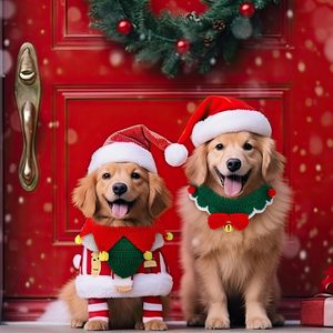 Collares navideños Huhumy para mascotas, collares ajustables con lazo de lana para gatos, perros pequeños de 12 a 16 pulgadas, accesorios festivos - Product Image 4