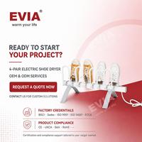EVIA EV-80 Chauffage électrique autonome à faible bruit, économiseur d'espace, stérilisateur et séchoir à chaussures