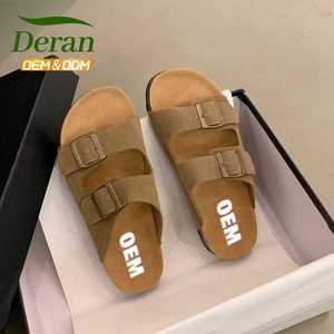 DERAN Fabricant – Sabots <span class=keywords><strong>Birkenstock</strong></span> personnalisés unisexes en cuir véritable de haute qualité avec support de voûte plantaire en liège antidérapant pour femmes - Product Image 1