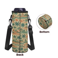 Sac de transport portable pour bouteille d'eau, motif îles du Pacifique, idéal pour les voyages et la randonnée