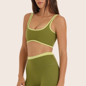 Soutien-gorge de sport et haut de yoga pour femme, nouvelle couleur contrastée, respirant, dos évidé, fermeture élastique à la taille pour la course et le fitness - Product Image 6