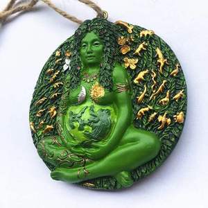 Statue des dieux grecs, artisanat en métal d'intérieur, statue de la déesse de la Terre <span class=keywords><strong>nue</strong></span> en bronze, sculpture de Gaïa, pendentif pour cadeau - Product Image 3