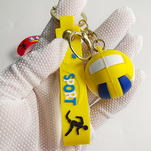 Llavero de PVC con diseño de pelota de dibujos animados, nuevo, al por mayor, ligero, duradero, con logotipo personalizado - Product Image 5