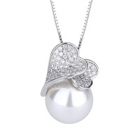 Ensemble de bijoux pour femmes Fashion Pearl, pendentif, bague en perle de coquille blanche, boucles d'oreilles en perles