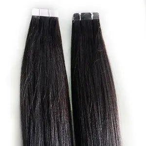 Yaki Straight Tape In Echthaar verlängerungen Großhandel Brasilia nisches Tape In Double Drawn Yaki Haar verlängerungen