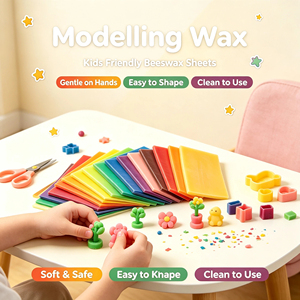 Feuilles <span class=keywords><strong>de</strong></span> cire d'abeille naturelle 6 couleurs, cire à modeler <span class=keywords><strong>de</strong></span> qualité supérieure, style moderne, cire d'abeille pour sculpture et modelage artistique - Product Image 4