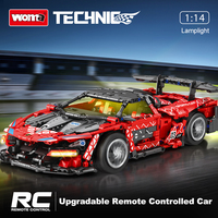 WOMA TOY Voiture télécommandée STEM personnalisée pour étudiants, blocs de construction, jouets, modèle de voiture de sport de marque célèbre pour enfants, ensemble éducatif