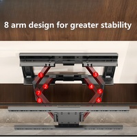 Gran oferta, elegante soporte de pared de TV giratorio de movimiento completo, soportes de TV de acero de Metal retráctil para plasma LCD